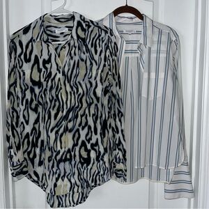Equipment Patterned and Striped Button-Up Blouses